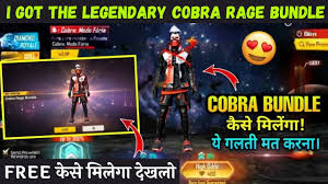 Cobra event is the result of the collaboration of free fire with cobra web series. How To Get Free The Legendary Cobra Rage Bundle In Free Fire I Got Cobra Legendary Bundle Youtube