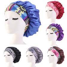 Hirigin Adjust Women Bonnet Cap Salon Shower Sleep Hair Head Cover Wide Band Elastic Hat Walmart Com In 2021 Hair Bonnet Sleep Hat Cap Hair