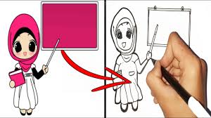 Gambar mewarnai anak muslim sholat maiza islam for kids muslim. Simple Cara Menggambar Guru Sedang Mengajar Youtube