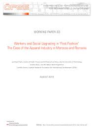 Difusion centro de investigacion y publicaciones de idiomas s.l. Pdf Workers And Social Upgrading In Fast Fashion The Case Of The Apparel Industry In Morocco And Romania