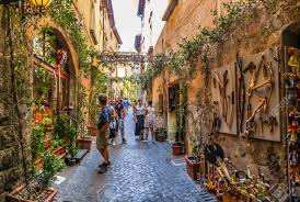 Hotel duomo is just 15 steps up the stone stairway from orvieto's majestic gothic cathedral. Beautiful View Of Frisky Alley With Ancient Buildings At Square Stock Photo Picture And Royalty Free Image Image 46642132