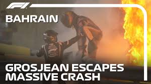 Romain grosjean walks away from huge crash. Romain Grosjean Walks Away From Dramatic Fiery Crash 2020 Bahrain Grand Prix Youtube