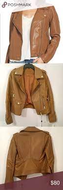Blank Nyc Cognac Faux Leather Jacket Blank Nyc Leather Jacket Faux Leather Moto Jacket
