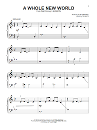 A whole new world piano notes. A Whole New World From Aladdin Piano Big Notes Sheet Music