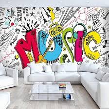 Graffiti Retro Abstract Wallpaper Mural Graffiti Room Mural Cafe Graffiti Wall