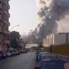 A large explosion ripped through beirut. Beirut Explosion Captured On The Street Gifs