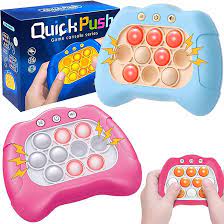 Amazon.com: 2 Pc New Speed Push Handheld Game Machine-Fidget Console,Quick  Push Light Up Pop Game for Adults and Kids,Music Whack A Mole Stress Relief  Fidget Toys,Squeeze Poppet Sensory Push Pop Bubble Toy (