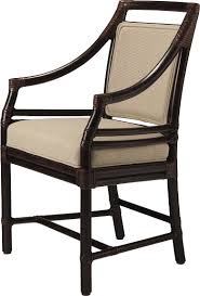 Designed By John Mcguire This Impeccably Crafted Arm Chair Displays A Rattan Back Which Frames Mcguire S Signature Ratt Chair Target Chair Upholstered Chairs