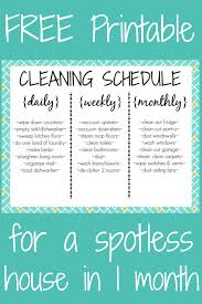 Free Cleaning Schedule Printable A Daily Weekly And