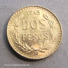 Auch die vulkane „popocatepetl und „iztaccihuatl sind. Mexiko Dos Pesos Gold Die Kleinste Mexikanische Goldmunze 1945