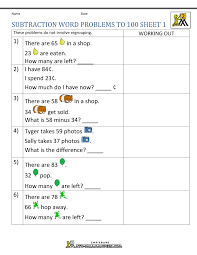In this coloring math worksheet, your child will complete each picture, then solve the word problems using addition or subtraction. Subtraction Word Problems 2nd Grade