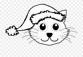 Here's a coloring image of a jolly santa claus grinning ear to ear. Christmas Cat Coloring Pages Santa Face Clip Art Black Cat Face Images Black And White Free Transparent Png Clipart Images Download