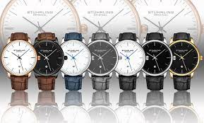 Stuhrling Men's Genuine Leather Dress Watch with Date | Groupon