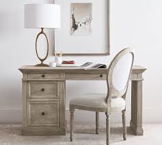 The left drawer is one large file drawer for. Livingston 57 Writing Desk With Drawers Pottery Barn