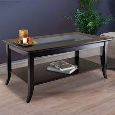 Free shipping* more like this dark walnut 30 wide wood open storage square coffee table $ 259.91. Buy Winsome Genoa Rectangular Coffee Table With Glass Top And Shelf Online In Kazakhstan B0094g35yo