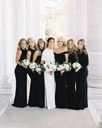 This stunning black wedding gown was worn for a unique dia de los muertos themed bridal shoot. Chic Black Bridesmaid Dresses Martha Stewart
