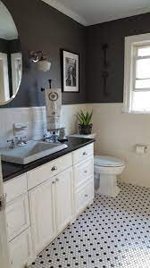 Mosaic Tile Floor Ideas For Vintage Style Bathrooms Gray And White Bathroom Black And White Tiles Bathroom Bathroom Styling