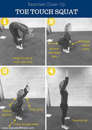 Standing upright, start bouncing and jerk down to touch the toes repeatedly trying to exceed the normal range of movement. Exercise Close Up Toe Touch Squat This Is An Awesome Tool To Help Open Up The Hips Be Sure To Sit Back Cheer Routines Cheer Workouts Cheerleading Workouts