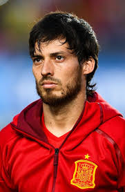 David Silva of Spain looks