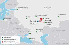 Here S How Far Every Team In The World Cup Will Have To Travel And One Team Is At A Significant Disadvantage World Cup Travel Route St Petersburg Russia