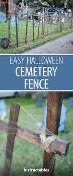 Add Just The Right Touch To Your Halloween Decorations With This Easy Cemetery Fence Made From Cheap Halloween Graveyard Halloween Fence Halloween Diy Outdoor