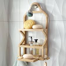 Teak Shower Caddy With Removable Soap Dish Shower Caddies Bathroom Accessories Bathroom Teak Shower Shower Caddy Hanging Shower Caddy
