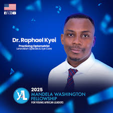 Introducing our 2025 Mandela Washington Fellows: Raphael Baffour Kyei is an  optometrist and entrepreneur. He studied at Kumasi Academy and earned his  Doctor of Optometry degree from the University of Cape Coast.