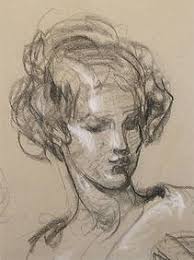 James Arundel Massey Portrait Of A Woman Charcoal And