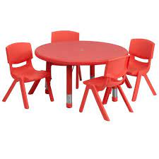 4.8 out of 5 stars 2,136. Flash Furniture 33 Round Red Plastic Height Adjustable Activity Table Set With 4 Chairs Target