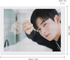 DIAMOND ART CHA EUN WOO ASTRO Diamond Painting Kit Limited Time Cross  Stitch Kit Bead Art All Over Application Type Round Bead Diamond Embroidery  12"x16" : Hobbies