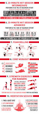 10 at home workouts infographic