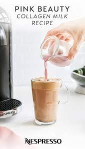 Pink Beauty Collagen Milk Creamer Recipe Nespresso Recipes Collagen Coffee Collagen Powder Recipes