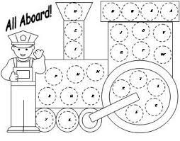 It s a fun way for children to learn their abc s! Train Letter Assessments Print Preschool Coloring Pages Trains Preschool Bingo Dauber Art