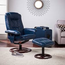Maybe you would like to learn more about one of these? Navy Faux Leather Swivel Recliner With Ottoman Kirklands