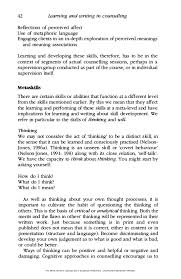 Initial thought process when i was first introduced to the course, i thought to myself how complex it could be?. Counseling Reflective Paper