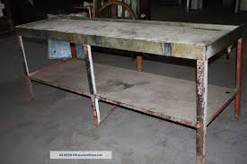 antique industrial work bench sink