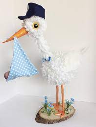 Stork Centerpiece Baby Boy Stork Centerpiece Unique Baby Etsy In 2020 Baby Shower Centerpieces Baby Shower Decorations Stork Baby Showers