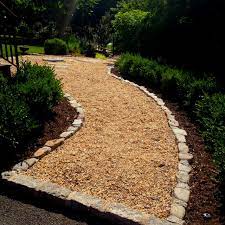 Brown River Rock Path Boxwood Parterre Backyard Landscaping Landscaping With Rocks Backyard