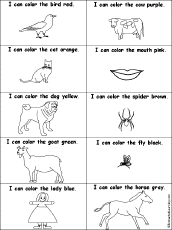 Sequencing how the old lady looked as she swallowed the animals. I Can Color The Old Lady And The Fly Words Enchantedlearning Com