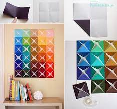 How To Make Origami Paper Craft Wall Decoration Step By Step Diy Tutorial Instructions 512x474 How To Mak Origami Wall Art Paper Wall Art Diy Wall Decor