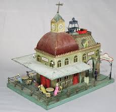 Circa 1905 Marklin Cafe Train Station With Many Papier Mache Figures Ex Ward Kimball Collection Tin Pristine And Brigh Vintage Toys Antique Toys Old Toys