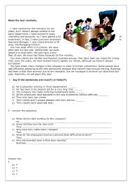 I Ve Worked For This Company For Ten Years Reading Reading Comprehension Worksheets Present Perfect Reading Comprehension Activities