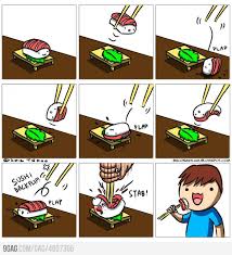 Eating Sushi Like A Boss Sushi Funny Sushi Bones Funny