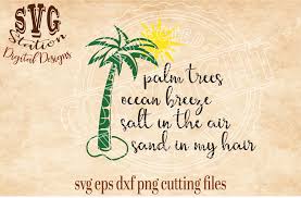 Download Palm Trees Ocean Breeze Svg Dxf Png Eps Cutting File Silhouette Cricut Scal By Svg Station Thehungryjpeg Com