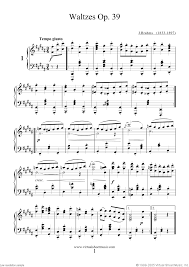 Brahms Waltzes Op 39 Sheet Music For Piano Solo Piano Sheet Music Sheet Music Violin Music