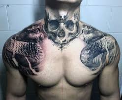 60 Badass Chest Tattoos For Men Manly Ink Design Ideas Neck Tattoo Tattoos For Guys Chest Tattoo Men