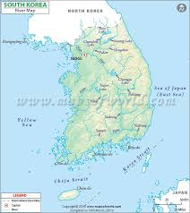 South Korea River Map South Korea Korea Map