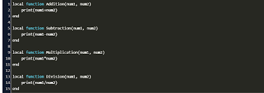 Lua Calculator Code Example