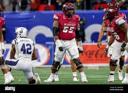 December 17, 2022: NC Central's Robert Mitchell (55) in action during the  Cricket Celebration Bowl, featuring the Jackson State Tigers and the North  Carolina Central Eagles, played at Mercedes-Benz Stadium in Atlanta,