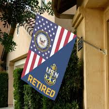 Us Navy E 7 Chief Petty Officer E7 Cpo Senior Noncommissioned Officer Collar Device Retired House Flag 28 Inches X 40 Inches Twin Side Printing House Flags Navy Seabees Us Navy Seabees